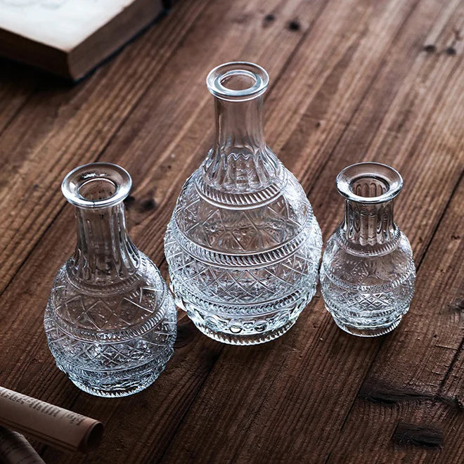 Dropshipping Glass Single Bud Vase Decorative Rustic Flower Vases Small Mini Table Floral Vase Barcelona Style for Home Decor