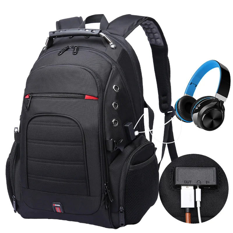 2025 Hot Sell Trekking Geometric Zipper Oxford Waterproof Anti-Theft Laptop Backpack USB Arcuate Shoulder Strap Polyester Unisex