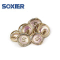 Round Shank Sewing Rhinestone With Pearl Dripping Oil Colorful Button for Shirt Suit