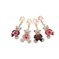 Fashion Cute Bling Keychains Teddy Bear Crystal Key Chains Bag Charm Pendant Diamond Bear Keyring Rhinestone Teddy Bear Keychain