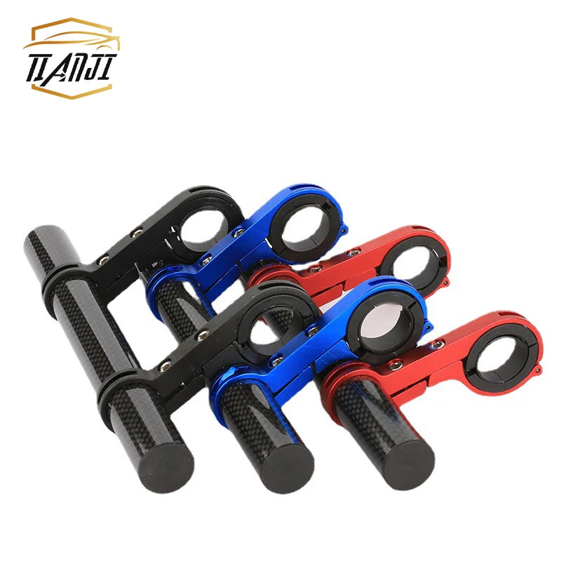 Bicycle Handlebar Alloy Carbon Fiber Headlight Mount Bar Speedometer Holder MTB Road Bike Extension Frame