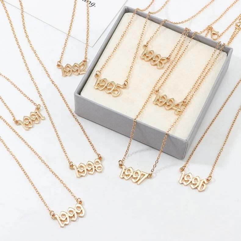 Birthday Gift 111 222 333 444 555 777 888 999 666 Charms Necklace Stainless Steel Number Pendant Necklaces
