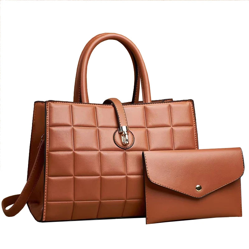 2022 New Bag Set Messenger Checkered  Shoulder Fashion Custom Tote Bag Woman Christmas Factory Wholesale  Ladies Handbags