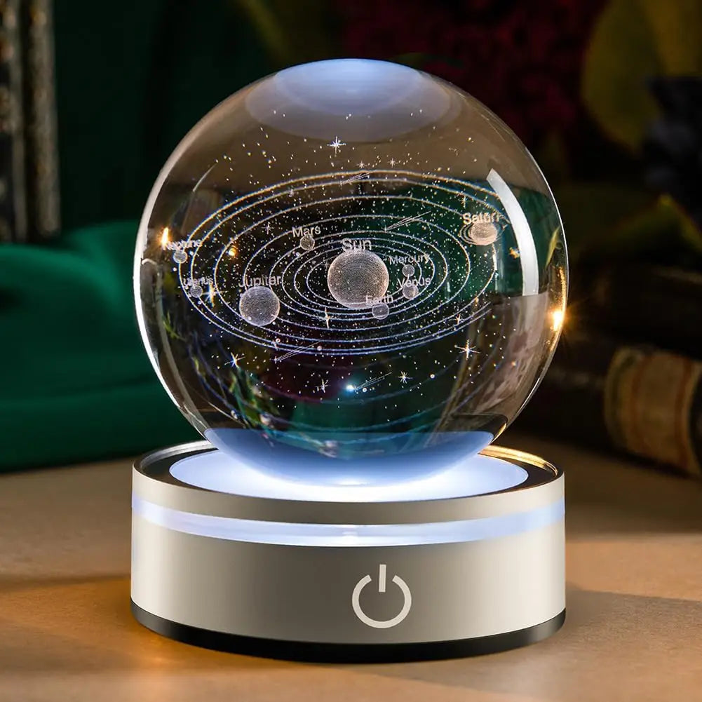 Honor of Crystal Solar System Planet Sphere 3D Laser Crystal Ball Clear Faceted K9 Personalized 3D Laser Crystal Glass Ball