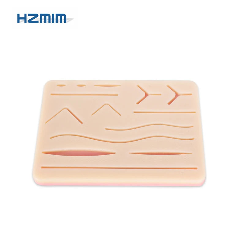 Durable Medical Students Suture Training Pad Surgical True to Life Silicone 14 Wounds 3 Layers With Mesh Skin Suture Pad