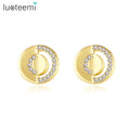 LUOTEEMI Stud Cubic Zirconia Earrings Cheap Price 18k Gold Plated AAA Cubic Zirconia Elegant Jewelry