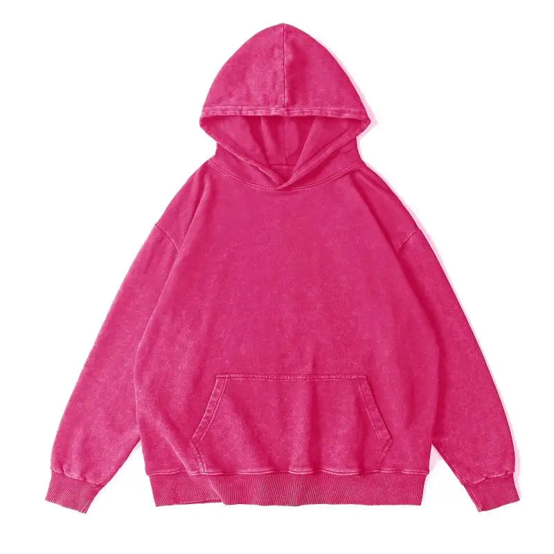 Wholesale Stone Vintage Washed Hoodie Tie Dye 350gsm Acid Wash Hoodie Heavyweight Cotton French Terry Oversized Men's Hoodies
