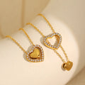 2025 Trendy Heart Charm Necklace Pendant Necklace 18K Gold Plated Stainless Steel Necklaces Tarnish Free Jewelry for Women Girls