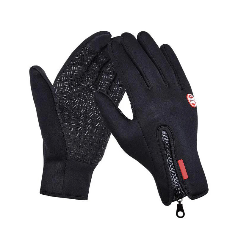 Unisex Winter Cycling Gloves with Touchscreen Windproof Leather for Sport Fishing Hiking Bicycle Riding Warm Guantes Ciclismo