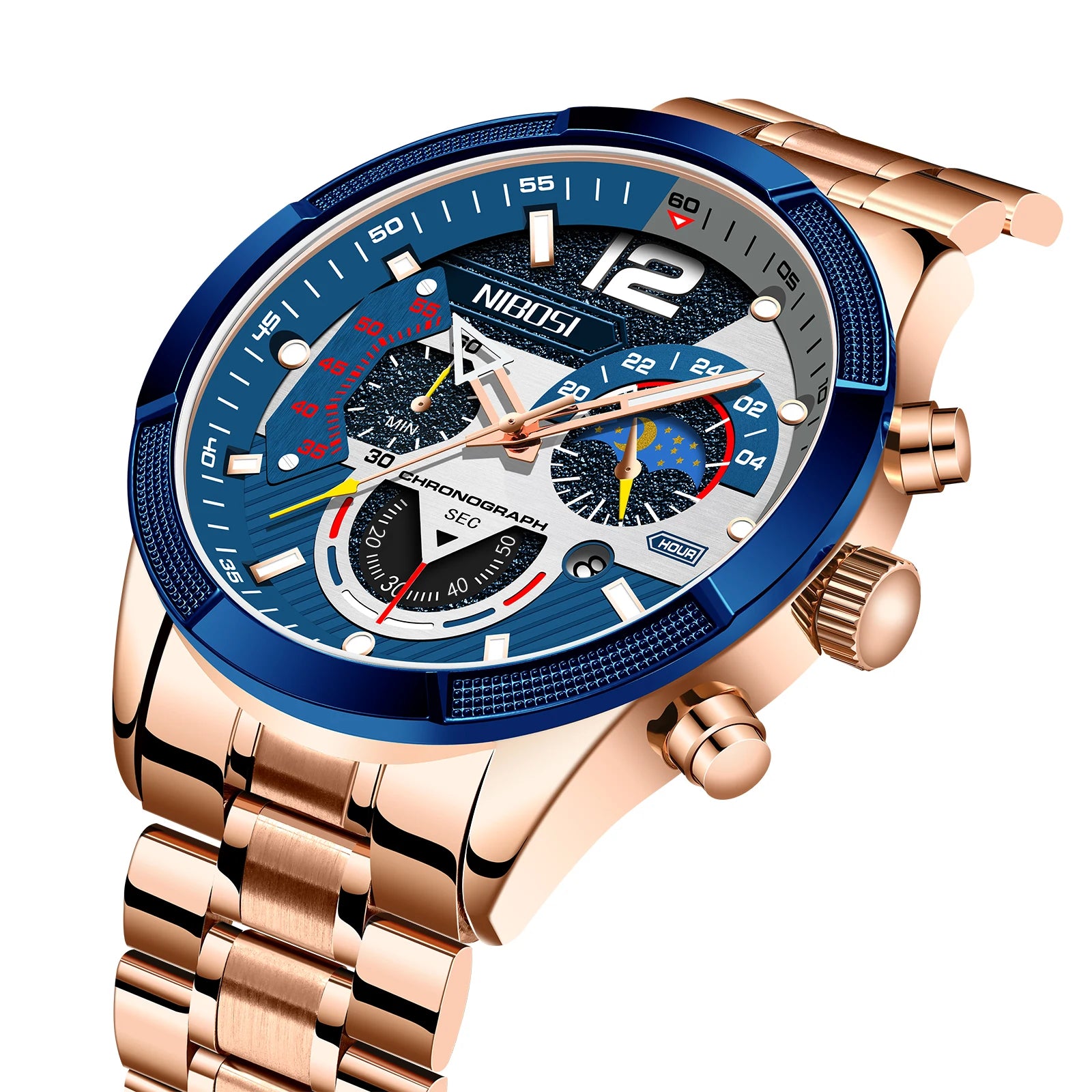 NIBOSI 2397 Wrist Watch Supplier Factory Water Resistant Quartz Watch 3 bar Chronograph Quartz Watches for Men