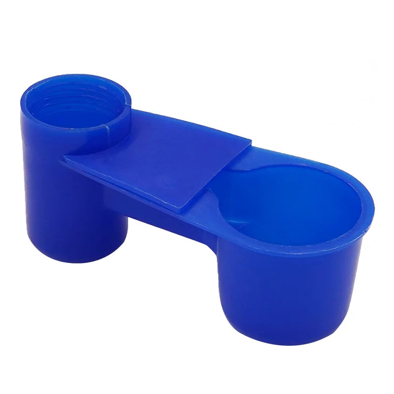 Blue Color Double Cup Bird Water Fountain Pigeon Parrot Animal Drinkers Bowls Automatic Bird Drinking Cup Dispenser