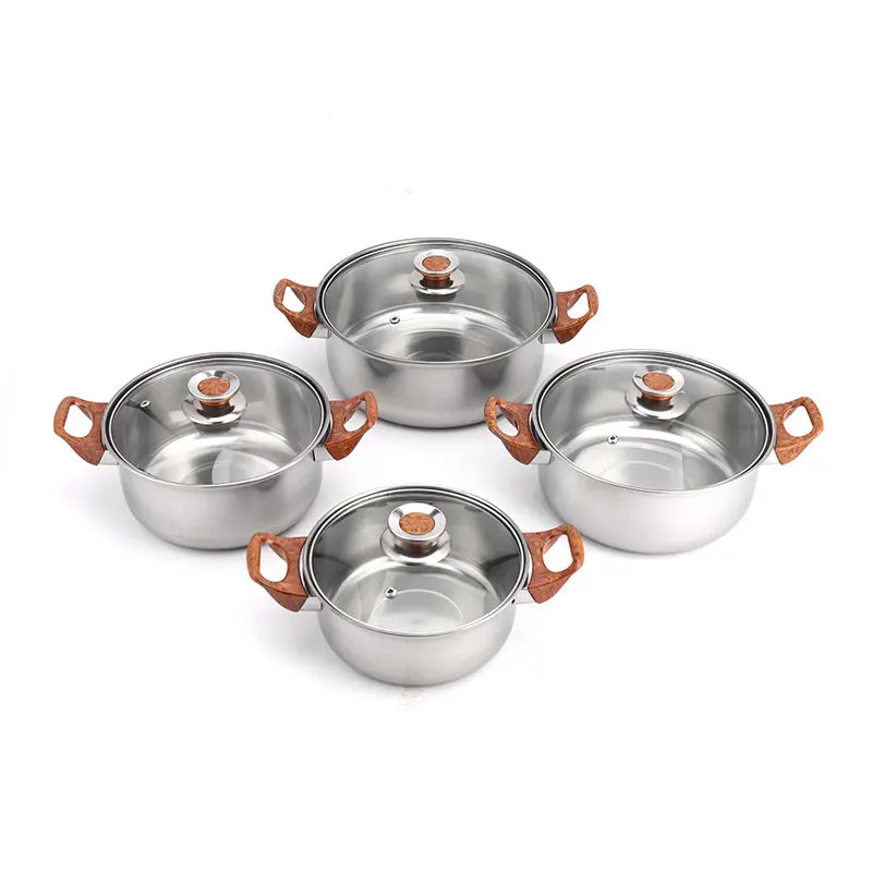 Accessories  Kitchen Nonstick Cookware Sets for Induction Cooker 12pcs Stainless Steel Cookware Set