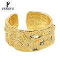 Fine 18k Gold Hammered Rings for Women 925 Sterling Silver Fashion Adjustable Statement Ring Designer Custom Jewelry Wholesale