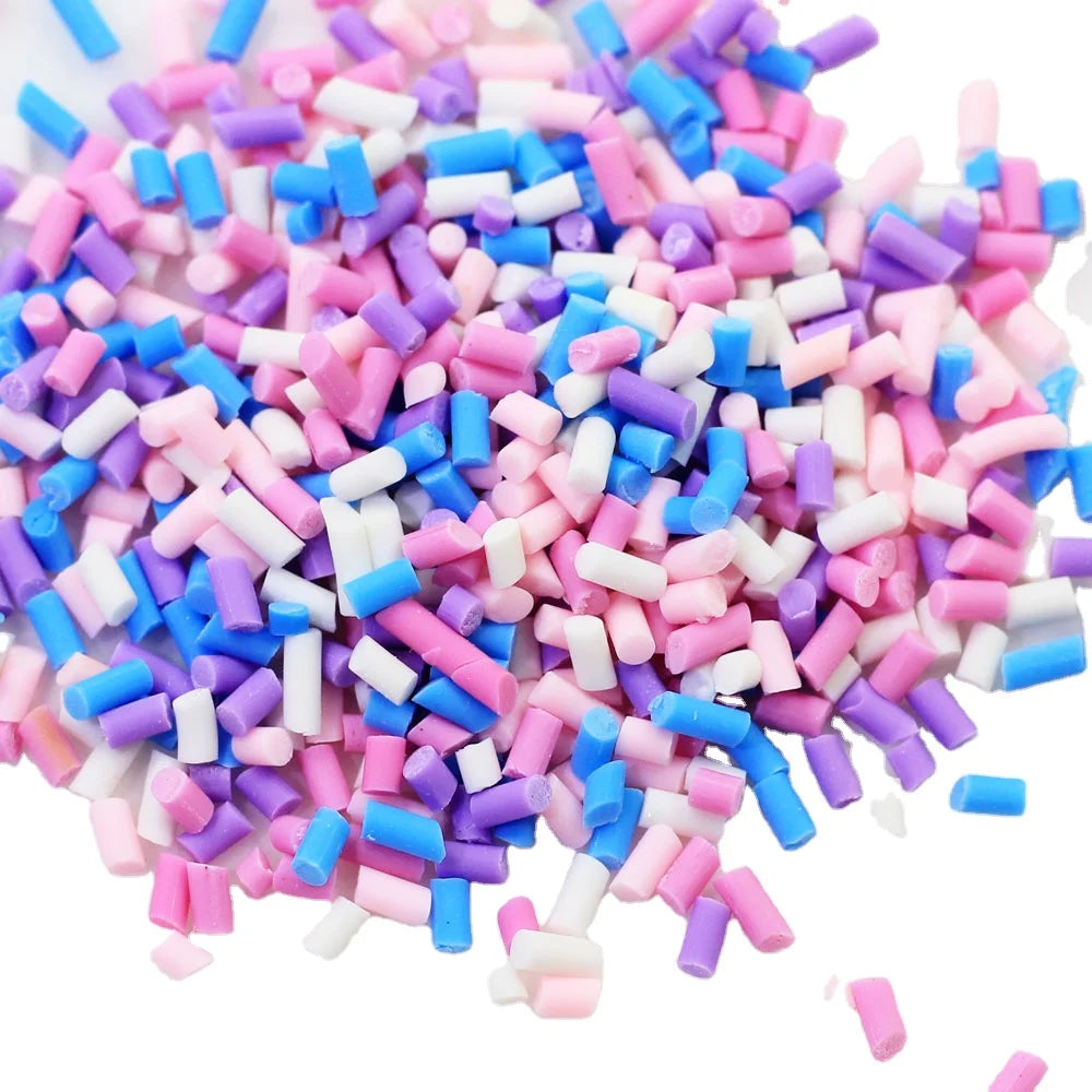 5*2MM Candy Polymer Clay Slices Sprinkles Long Cylindrical Hot Clay for Slime Supplies DIY Crafts Tiny Plastic Klei Accessory