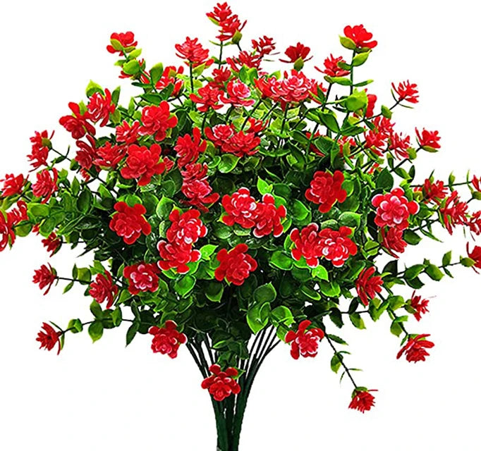 1PCS Artificial Flowers Large UV Resistant Faux Plastic Greenery Foliage Plants Shrubsfor Home Office Wedding Farmhouse Decor