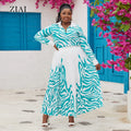 Zebra Print Long-sleeved Shirt Casual Pleated Skirt Spring and Summer Two-piece Set