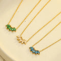 DAIHE Stainless Steel Gold Plated Jewelry Rectangle Necklace 18K Gold Stainless Steel Jewelry Necklace for Women
