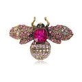 Factory Wholesale Garment Accessories Crystal Rhinestones Insect Brooch Pins Gold Plated Retro Bee Brooch Pin
