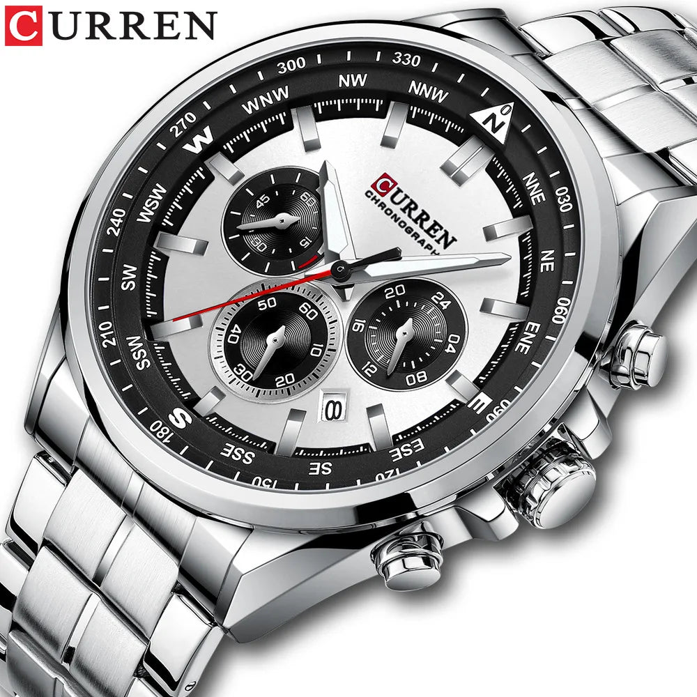 CURREN 8399 Man Wristwatches Waterproof Chronograph Men Watches Minimalist Gift Luxury Full Steel Sport Watch Dropshipping