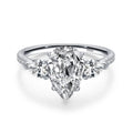 Fashion 925 sterling silver water drop simulation diamond ring