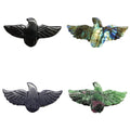 Bulk Price Black Obsidian Eagle Pendant Crafts Natural Hand Carved Mini Crystal Eagle Carving for Making Pendant