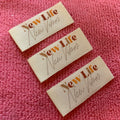Colorful Brand Name Organic Cotton Neck Tageco-friendly Printing Color Cotton Label With End Fold