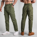 Solid Color Cotton Twill Men's Cargo Pants Multi Pockets Washed Working Pants for Men Tactical Pants Long Trousers