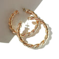 Geometric Gold Plated Metal Extra Large Earrings Wholesale Exaggerated Twisted Hoop Earring for Women