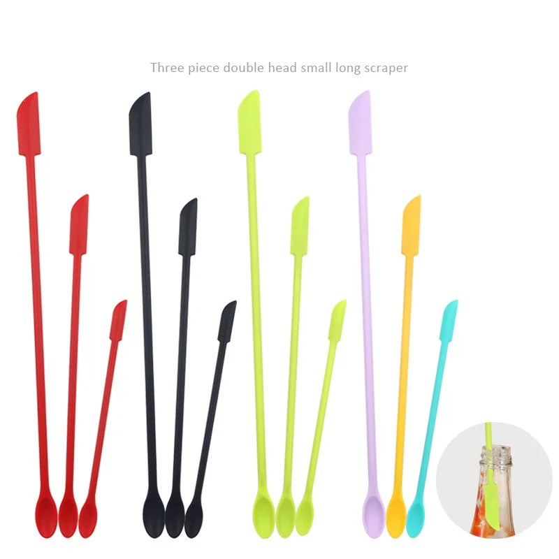 Cosmetic Scraper Creative Mini Silicone Double Headed Small Pointed Scraper Set Jam Scraper Spoon Cooking Spatula