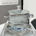 Large 1.7L High Borosilicate Glass Casserole Heat-Resistant Milk Pot with Can Open Fire Set for Home Kitchen Use