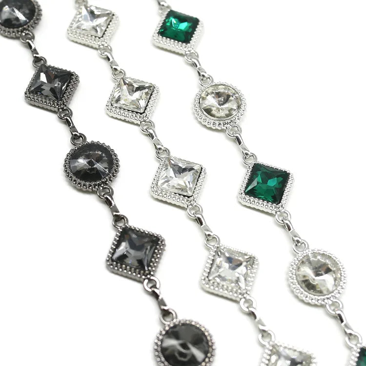 JFRC011 Factory Direct DIY Rhinestone Chains by the Yard Rhinestone Trimming Chain