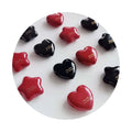 25cm Acrylic Heart Star Beads Red and Black DIY Materials for Phone Charms Pens Keychains Jewelry Making Beads