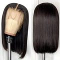 Short Bob Wigs Human Hair Transparent Lace Front Wig Raw Vietnamese Virgin Double Drawn Lace Frontal Bob Wigs for Black Women