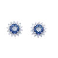 Abiding Jewelry Halo Pin Stud Earrings Round Natural Mystic Quartz Blueish Gemstone Earrings for Women