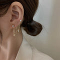 Fashion S925 Earrings Gold Plated Dangling Ear Stud with Drop Earrings Baroque Tassels Unique Earrings for Girls