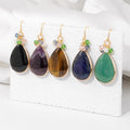 Water Drop Amethysts Earrings for Women Natural Stone Rose Quartz Obsidian Eardrop Dangle Earring Ear Accessories Party Jewelry