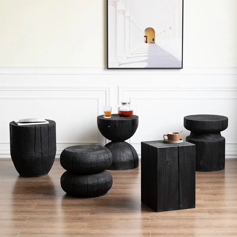 Fabrik Verkauf Wabi-Sabi Holz Couch Tisch Beistell Tisch Baumstumpf Hocker Beistell Tisch