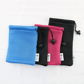 Custom Polyester Soap Packaging Black Small Drawstring Nylon Mesh Bag