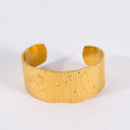 European Fashion Design Gold Plated Wide Circle Charm Bangle Bracelet Stainless Steel Irregular Bumpy Circle Cuff Bracelets