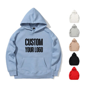 80% Cotton 300 Grams Polyester Blank Plain Customized Material Logo Pullover String Pocket Thick Hoodies for Mens