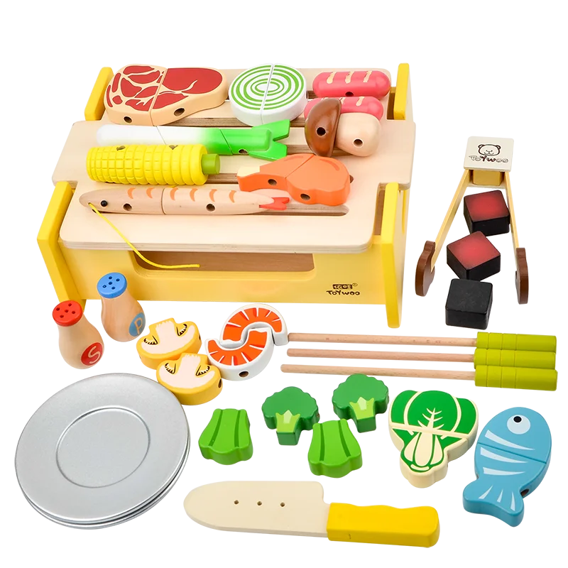 Brand New Preschool Pretend Play Toy Kids Bbq Set Toy for Wholesale Kitchen Toy Set