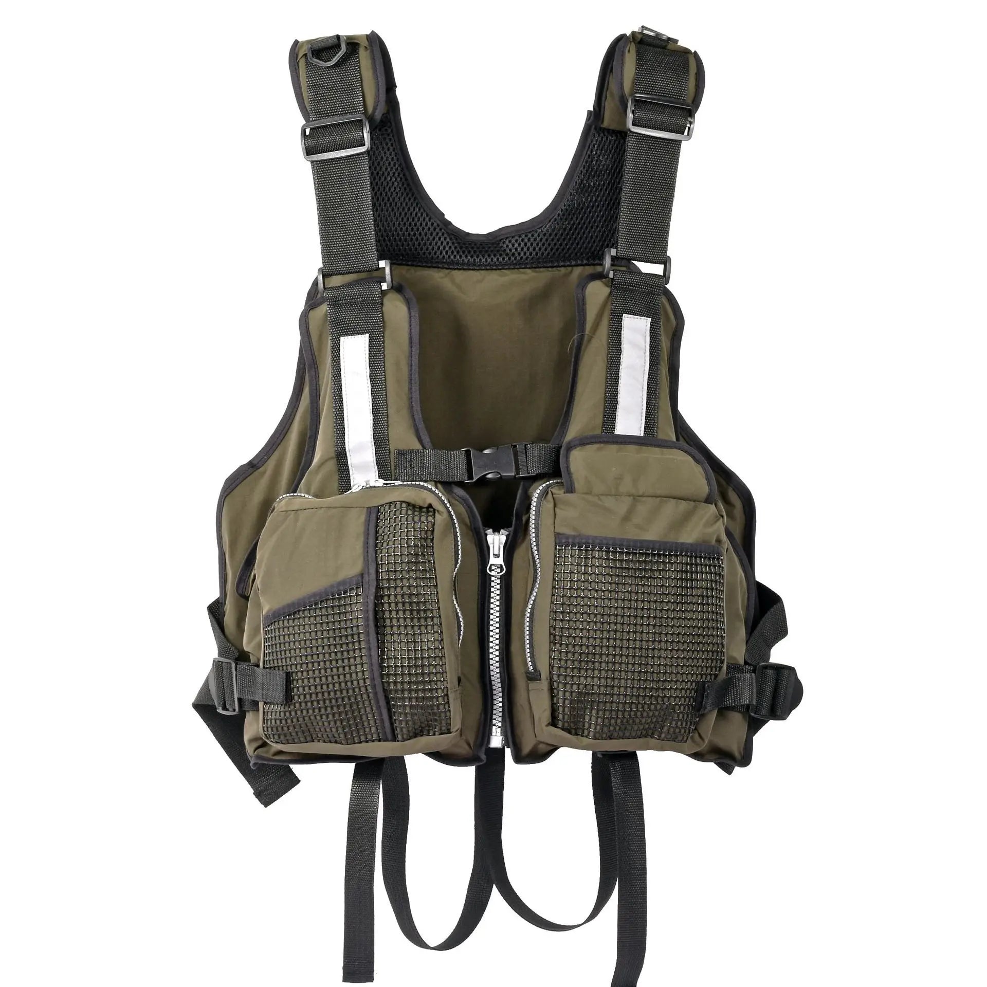 NEWMAJOR Adjustable Adult Reflective Lifesaving Vest 70N Floating Capacity Nylon Oxford Cloth for Water Sports Fishing