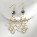 Hawaiian 18k Gold Plating Shell Pearl Zinc Alloy Fish Scales Drop Dangle Earrings Wholesale Bulk