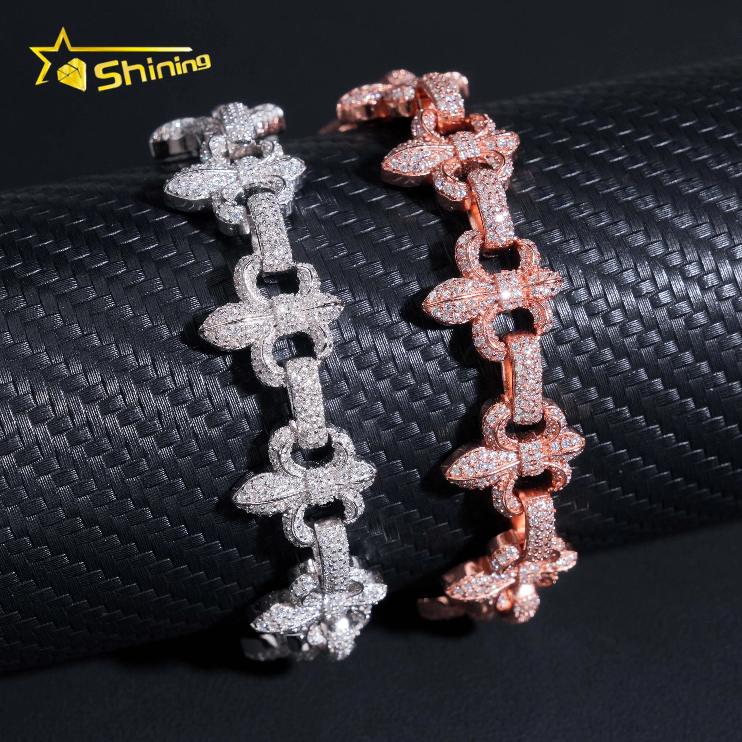 New Arrivals Fashion Infinity Hip Hop Top Quality VVS Moissanite 925 Silver Iced Out Bracelets