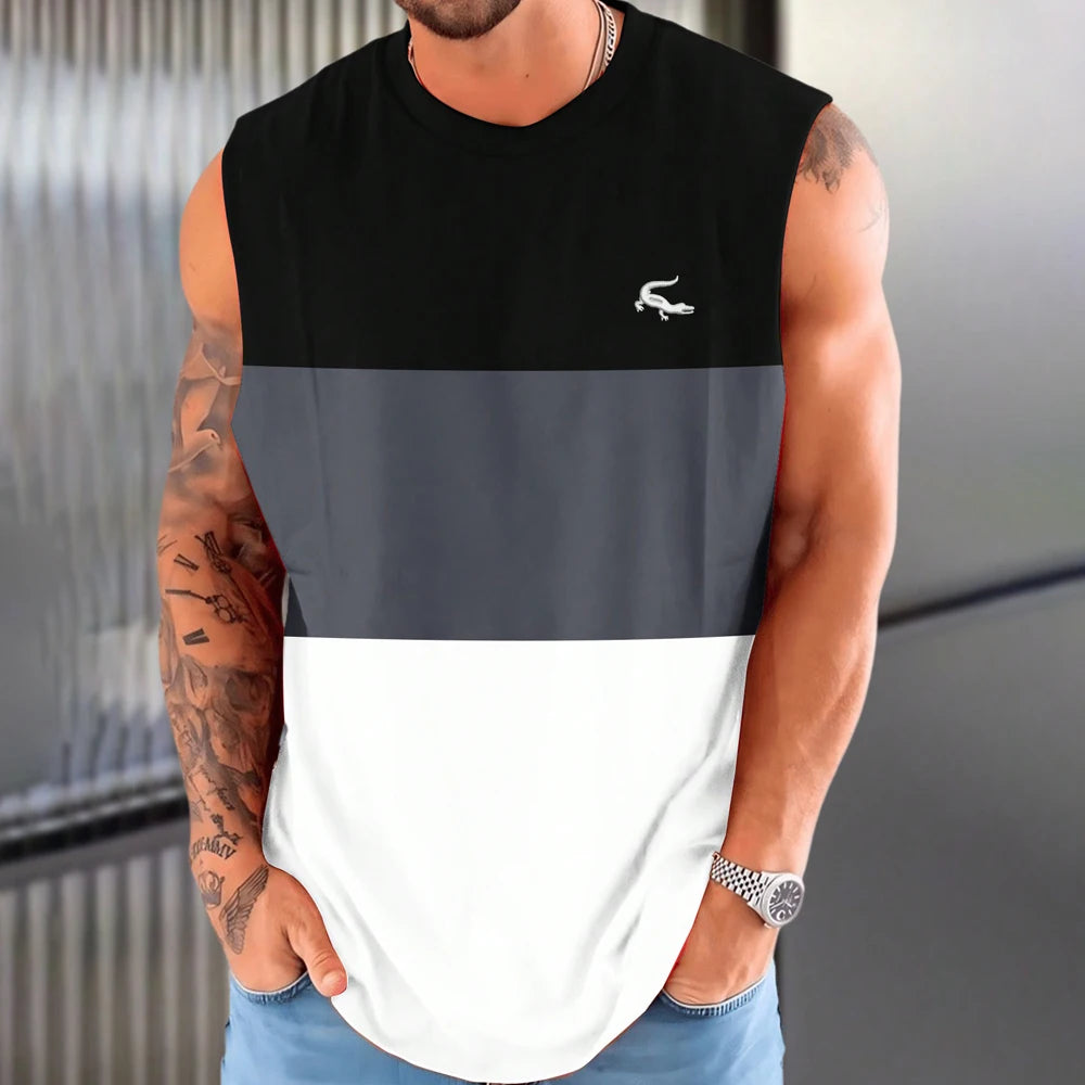Factory Promotional Apparel Stock Casual Sports Fitness Vest 180g Breathable Quick-drying Polyester with Printing MegaBDM