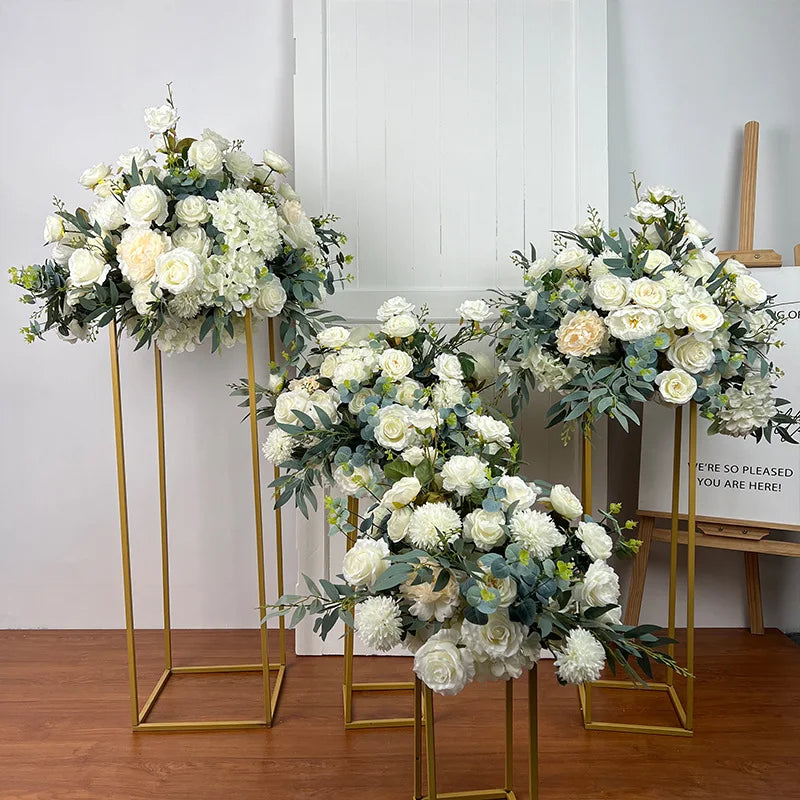 Custom Wedding Flowers Centerpiece Artificial Silk Flower Bouquet Arrangement Wedding Stage Backdrop Flowers Table Centerpieces