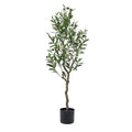 120CM 4FT Tall Artificial Plants Home & Garden Decorative Simulated Faux Bonsai Olive Tree Real Looking Crooked Trunk Olive Tree