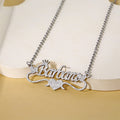 Wholesale Stainless Steel Custom Kids Name Jewelry Hearts Shaped Frosted English Name Necklace