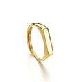 Fashion PVD Gold Plated Stainless Steel Geometric Jewelry for Women Men square Blank Custom Ring