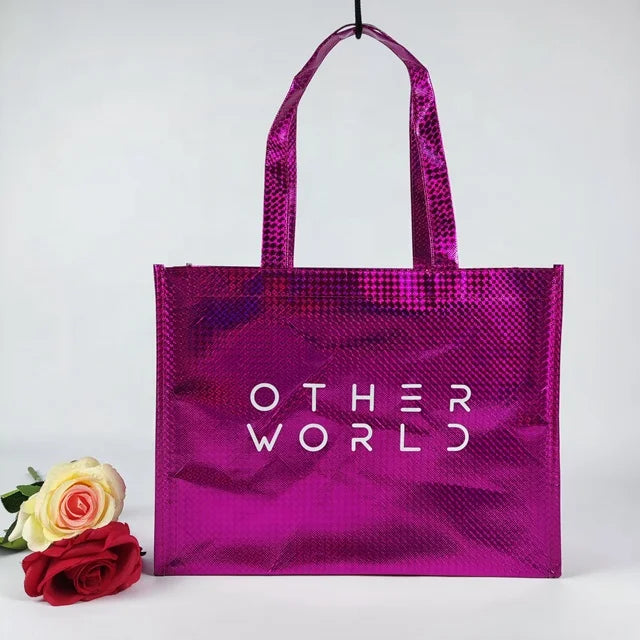 Full Printing Custom Laminated Bags Wholesale Recycled Laminated Waterproof Luxury Shopping Tote Bag With Logo